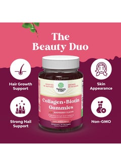Natures Craft Hair Skin and Nails Gummies for Women - Extra Strength Biotin and Collagen Gummies for Women Hair Skin Nails Support - Non-GMO Kosher Marine Collagen and Biotin 10000mcg per serving Gummies (45 Days)  - Image 2