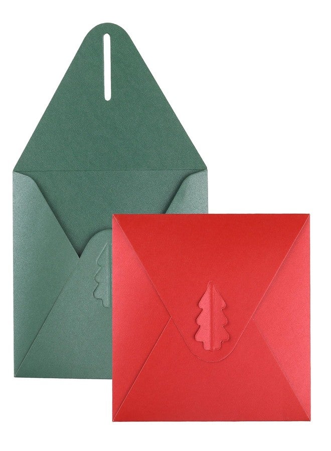 amassan 20 Pack 4x6 Envelopes, A4 Thick Paper Envelopes with Xmas Tree Clasp, Invitation Envelopes for Holiday Party (Christmas Red/Green) - Image 1