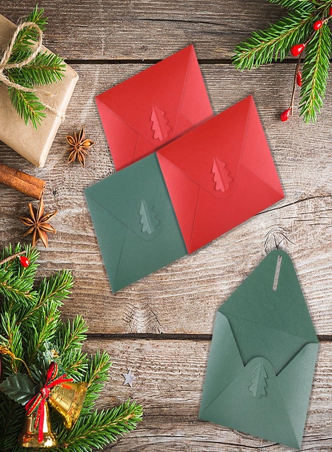 amassan 20 Pack 4x6 Envelopes, A4 Thick Paper Envelopes with Xmas Tree Clasp, Invitation Envelopes for Holiday Party (Christmas Red/Green) - Image 4