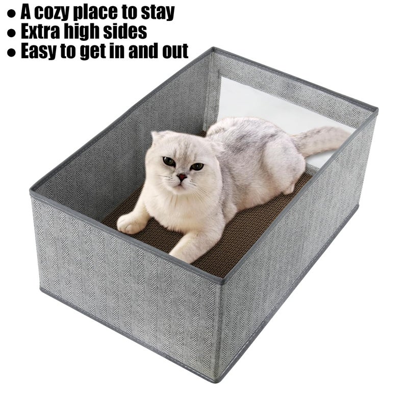Kichwit Large Cat Scratching Pads, 3pcs Cat Scratcher Cardboard with a Box, Reversible Cat Scratching Board,16.5" x 11.7" (Large) - Image 4
