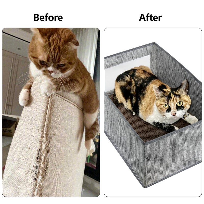 Kichwit Large Cat Scratching Pads, 3pcs Cat Scratcher Cardboard with a Box, Reversible Cat Scratching Board,16.5" x 11.7" (Large) - Image 5