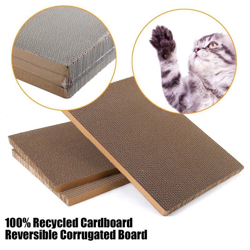 Kichwit Large Cat Scratching Pads, 3pcs Cat Scratcher Cardboard with a Box, Reversible Cat Scratching Board,16.5" x 11.7" (Large) - Image 3