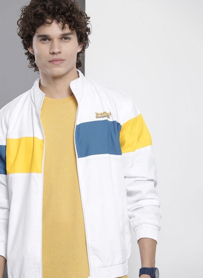 The Indian Garage Co Men Regular Fit Printed Round Neck Long Sleeves Windcheater - Image 1