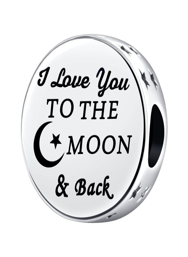 QeenseKc I Love You to The Moon Back Charm Moon Star Heart Love Crystal CZ Beads Charms for European Bracelet (bule Sky) - Image 2