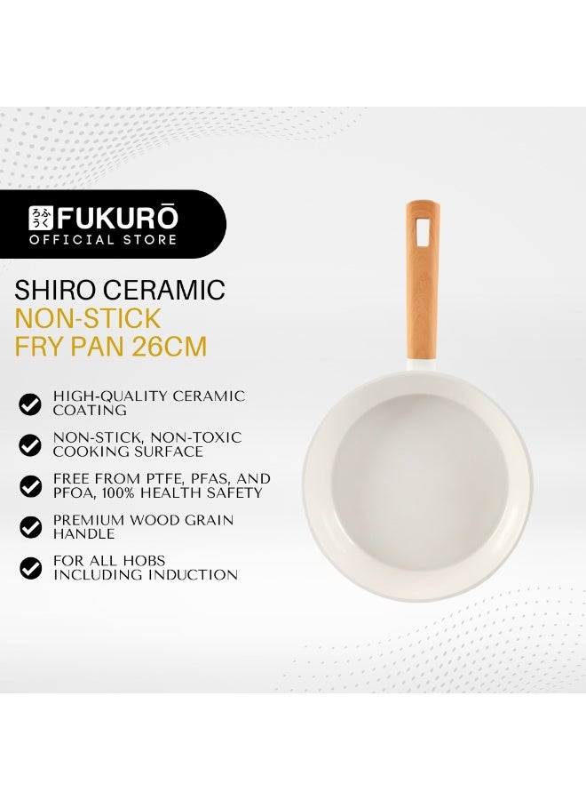 Fukuro Shiro Ceramic Non-Stick Fry Pan - 26cm - Image 2