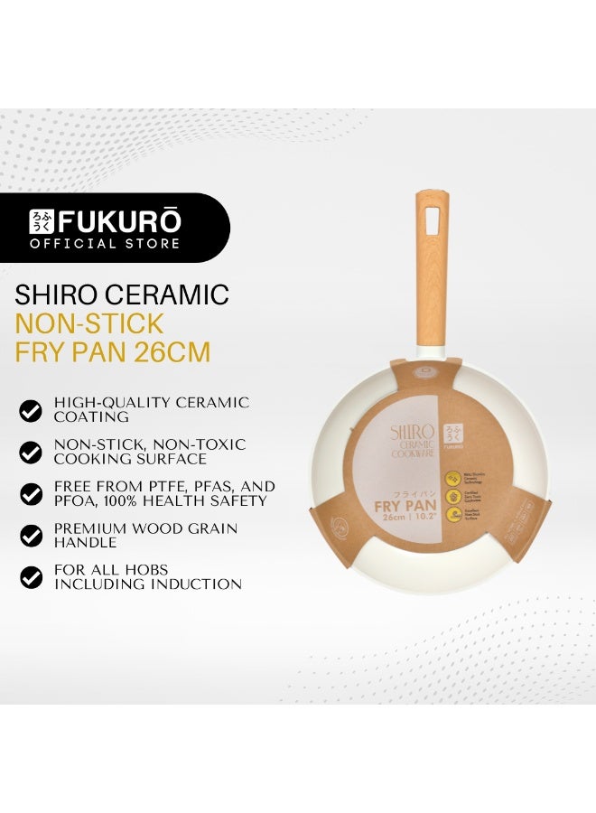 Fukuro Shiro Ceramic Non-Stick Fry Pan - 26cm - Image 1