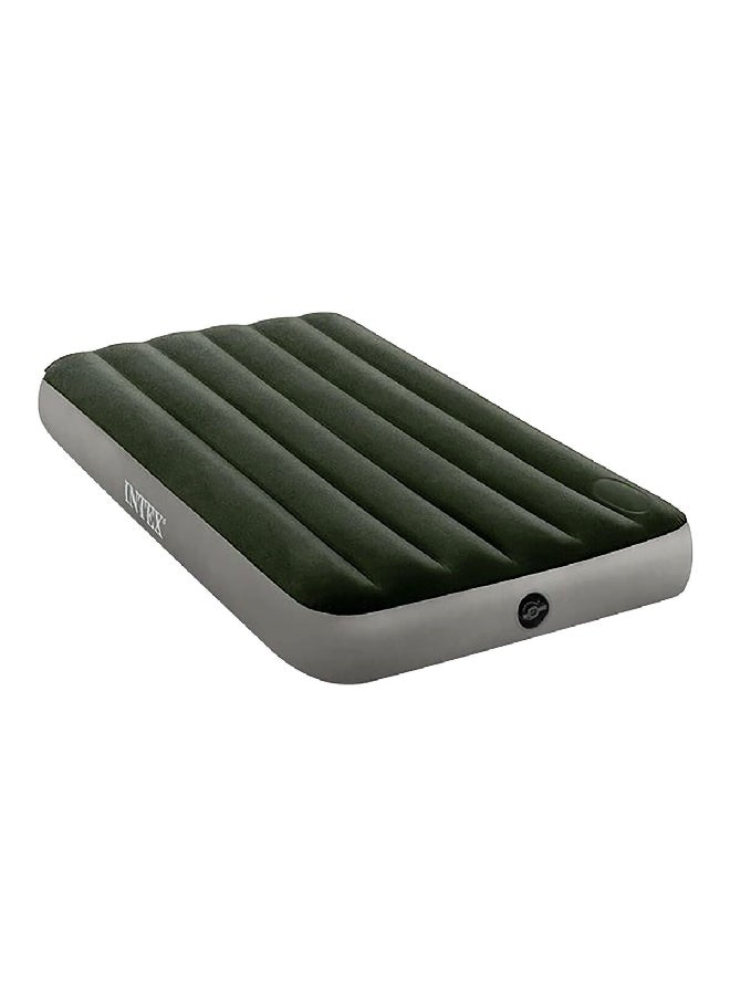 INTEX Dura-Beam Downey Lightweight Air Bed with Buil In Foot Pump Green and Grey 60 x 80 x 10 Inch - Image 1