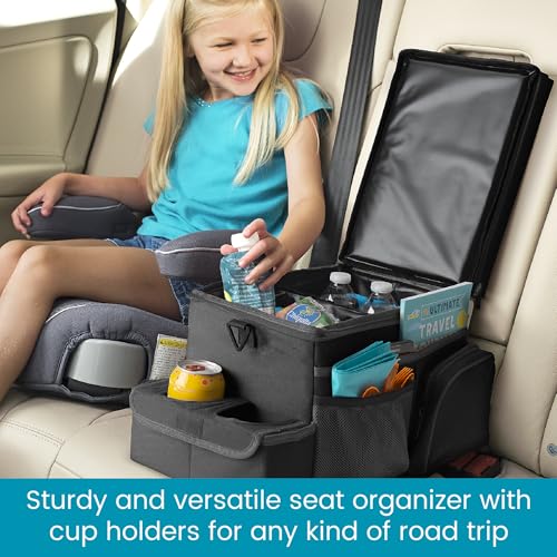 High Road CarHop Car Seat Organizer for the Front or Back Seat for Kids and Adults with Cup Holder Tray, Side Pockets and Cooler Compartment - Image 2