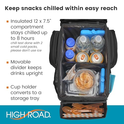 High Road CarHop Car Seat Organizer for the Front or Back Seat for Kids and Adults with Cup Holder Tray, Side Pockets and Cooler Compartment - Image 5
