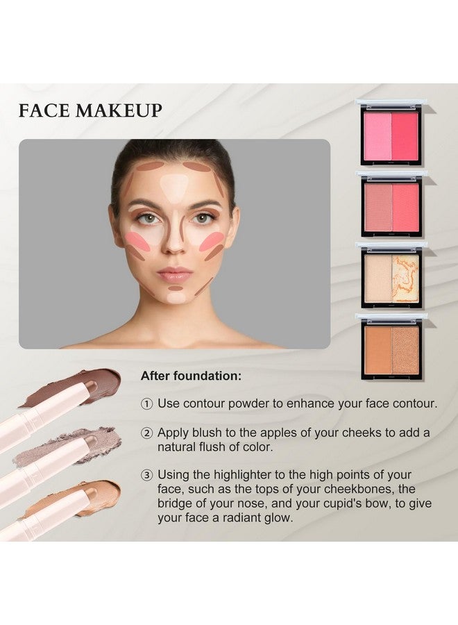 كولور_نيمف مجموعة مكياج احترافية للفتيات المراهقات والنساء، مجموعة كاملة من أدوات المكياج مع حقيبة تخزين، مجموعة مستحضرات تجميل للمبتدئين مع ظلال العيون وأحمر الخدود وأحمر الشفاه وملمع الشفاه والماسكارا والأدوات - وردي - Image 4