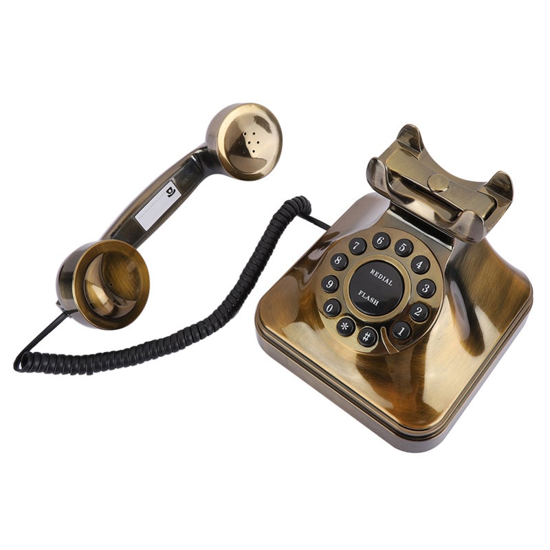 Antique Bronze Telephone: Noise Reduction, Number Store, Button Dialing - Vintage Landline Phone for Home Office, Desktop Decoration - Image 5