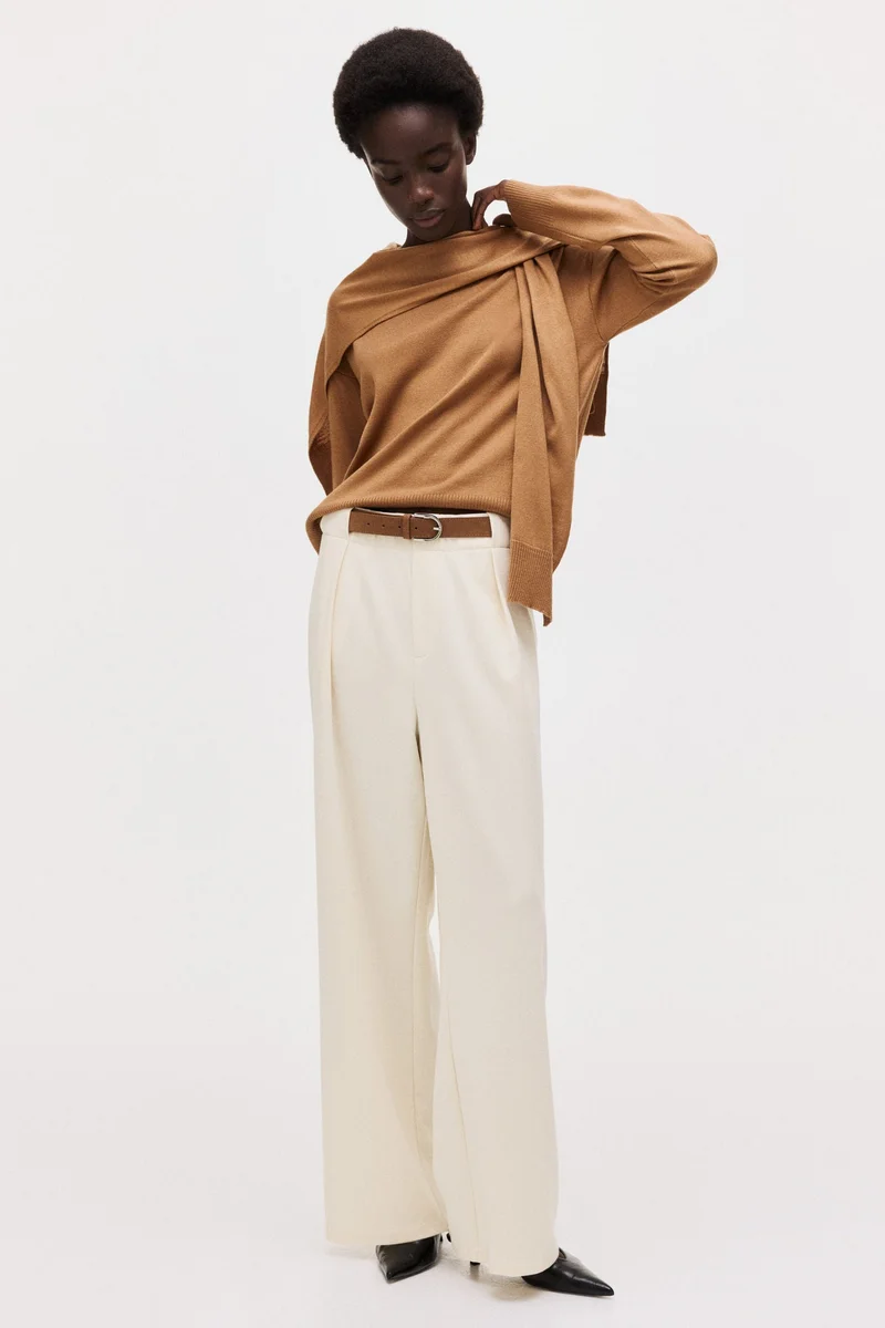 H&M Belted Ponte di Roma trousers