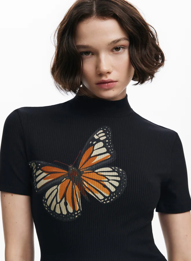 DESIGUAL Slim Midi Butterfly Dress