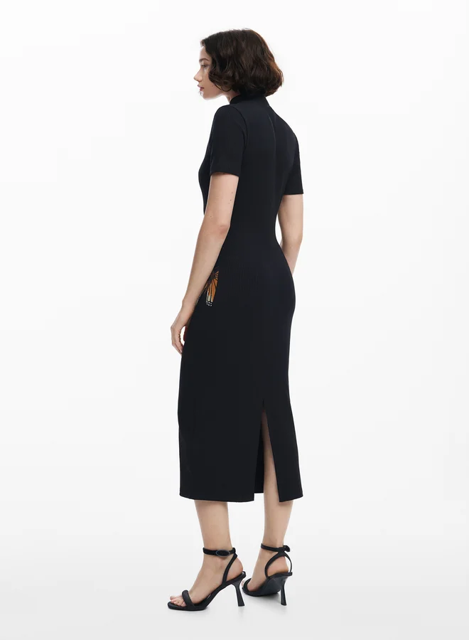 DESIGUAL Slim Midi Butterfly Dress