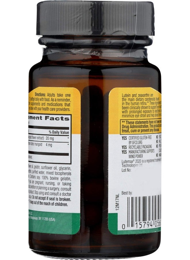 Country Life مكمل لوتين من كاونتري لايف 20 ملغ - معتمد خالي من الجلوتين - دعم صحة العين مع لوتين وزياكسانثين - يقلل من إجهاد العين الناتج عن الشاشات - بدون خميرة، ذرة، قمح، حليب - 60 كبسولة لينة - Image 2