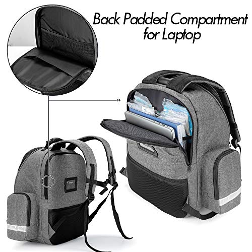 Trunab First Responder Bag Trauma Backpack Empty, Medical Emergency Kits Storage Jump Bag Pack for EMT, EMS, Police, Firefighters, Safety Officers, Black - Image 4