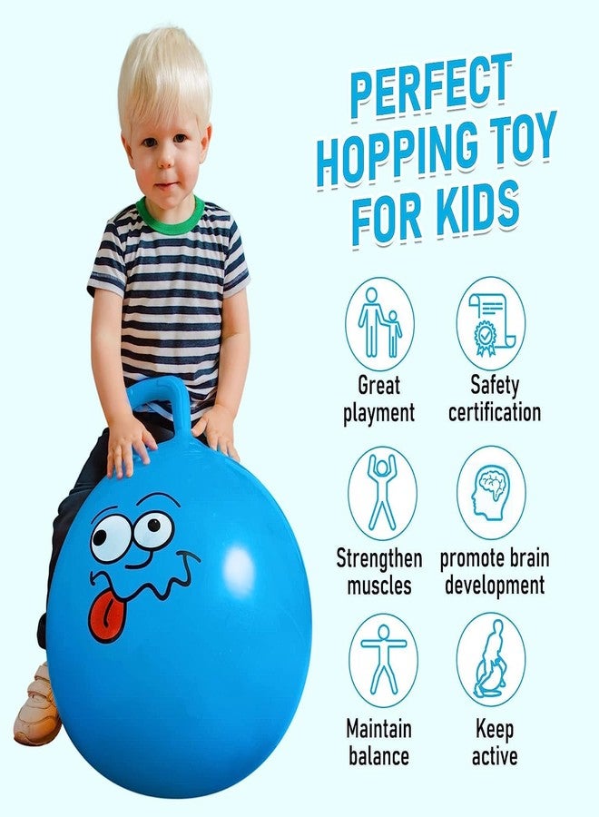 HOMAVA Sit & Bounce Rubber Hop Ball for Kids | Inflatable Hopper Ball with Handle | Indoor & Outdoor Activity Toy | Best Gift for Boys & Girls Hop Balls | Multicolour | 45cm | Multicolor - Image 3