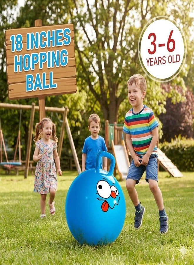 HOMAVA Sit & Bounce Rubber Hop Ball for Kids | Inflatable Hopper Ball with Handle | Indoor & Outdoor Activity Toy | Best Gift for Boys & Girls Hop Balls | Multicolour | 45cm | Multicolor - Image 5