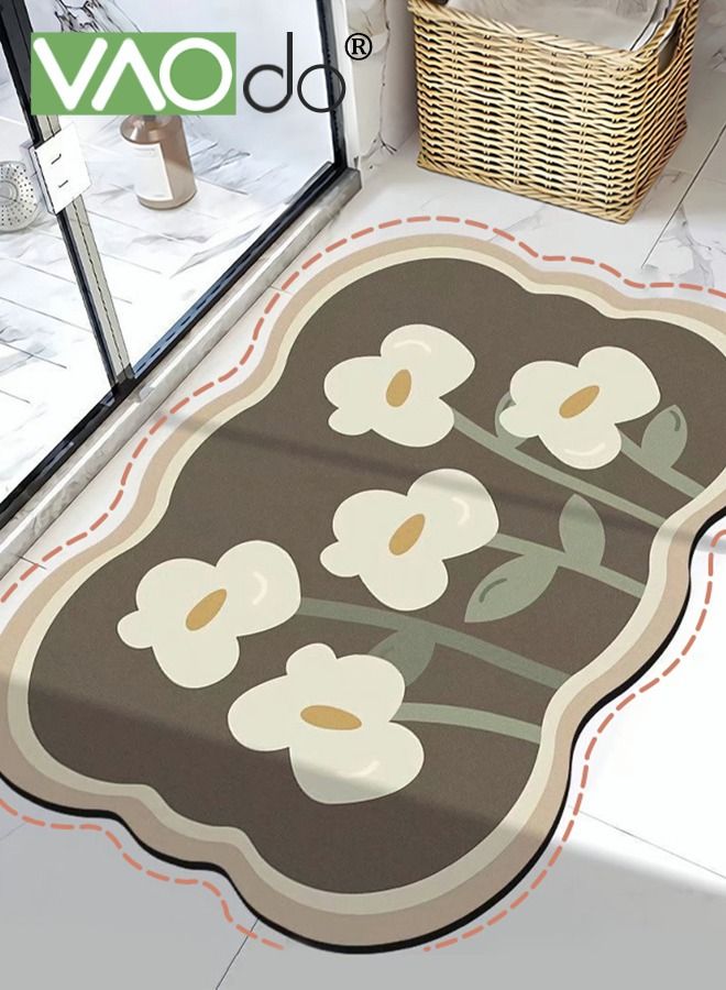 VAOdo Bath Mat Super Absorbent Bathroom Cushion Toilet Absorbent Non-Slip Mat Not Moldy Kitchen Porch Floor Mat  - Image 1