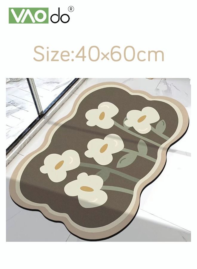VAOdo Bath Mat Super Absorbent Bathroom Cushion Toilet Absorbent Non-Slip Mat Not Moldy Kitchen Porch Floor Mat  - Image 2