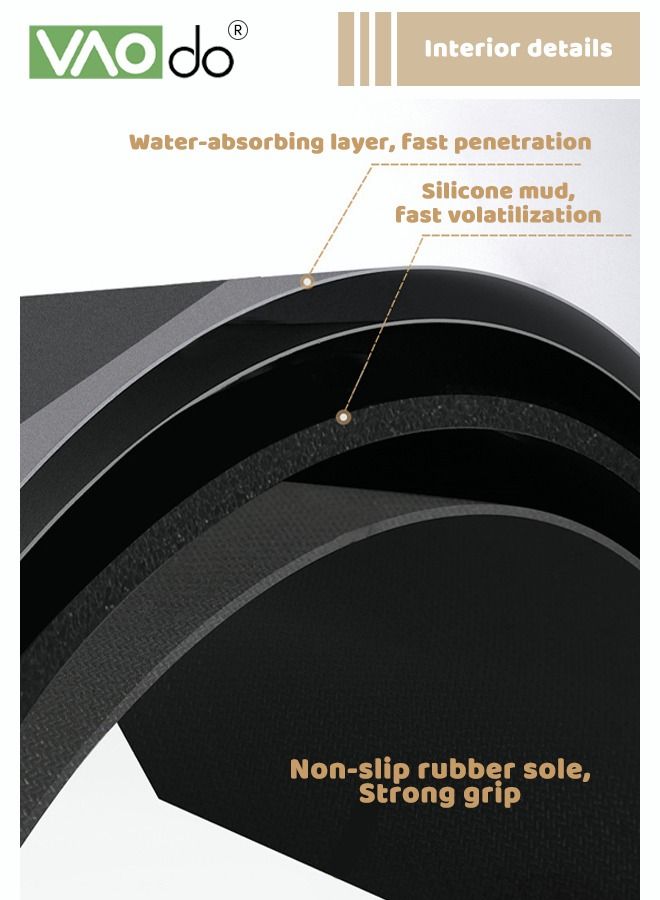 VAOdo Bath Mat Super Absorbent Bathroom Cushion Toilet Absorbent Non-Slip Mat Not Moldy Kitchen Porch Floor Mat  - Image 3