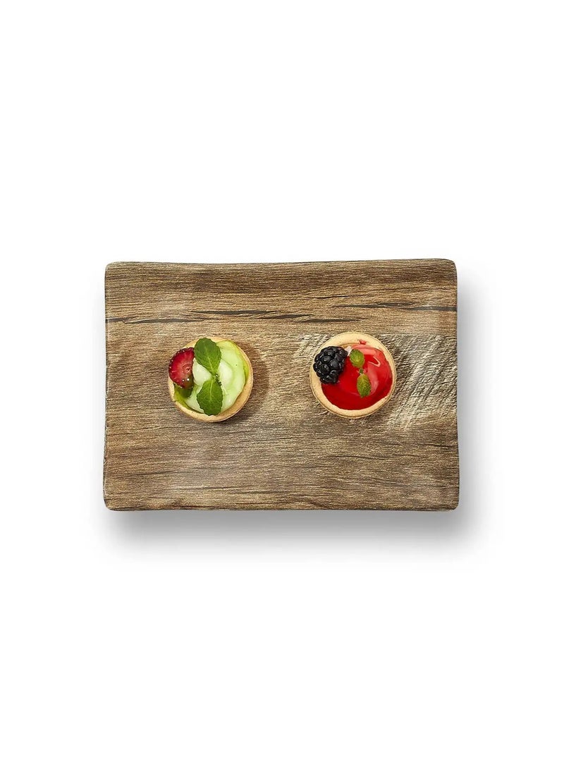 KULSAN Melamine Serving Plate Set 3 Pcs Wooden Design Size 19 cm - Image 4