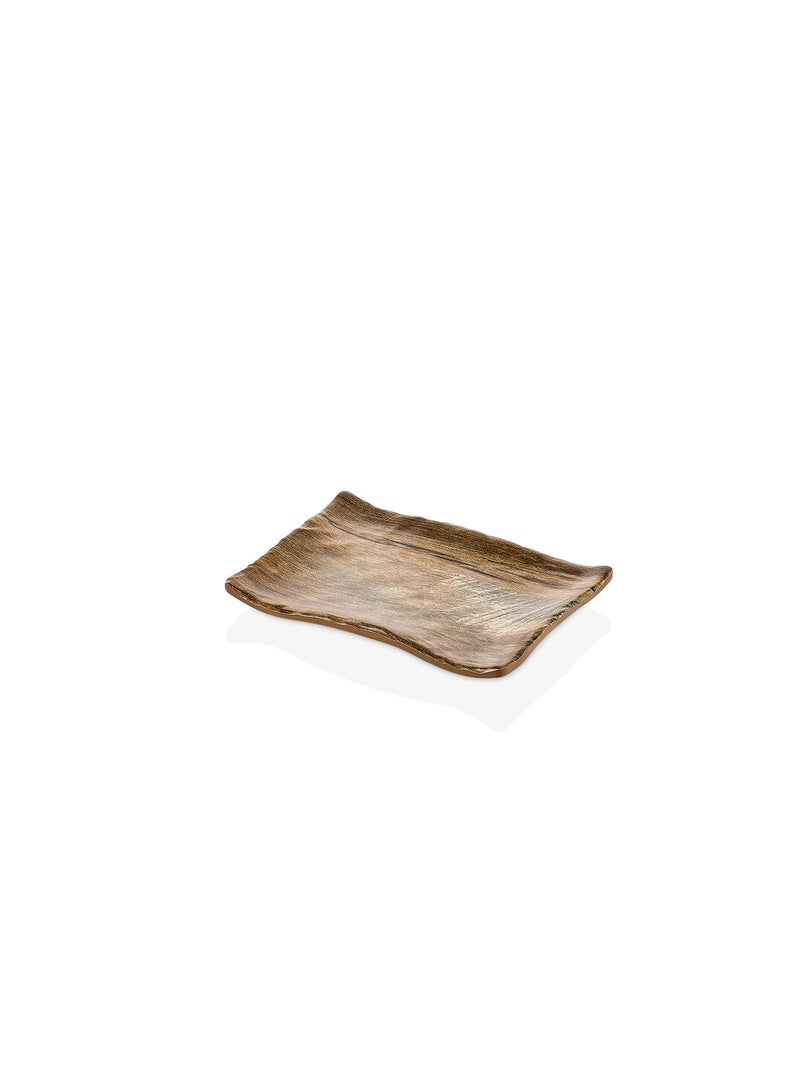 KULSAN Melamine Serving Plate Set 3 Pcs Wooden Design Size 19 cm - Image 3