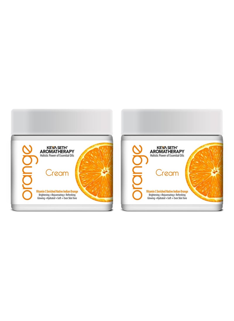 KEYA SETH AROMATHERAPY, DEVICE OF DROP Keya Seth Aromatherapy Skin Defence Orange Cream Light Moisturizing Quick Absorbing Skin Repairs Rejuvenation Enriched with Pure Orange Essential Oil and Vitamin C Pack Of 2  - Image 1