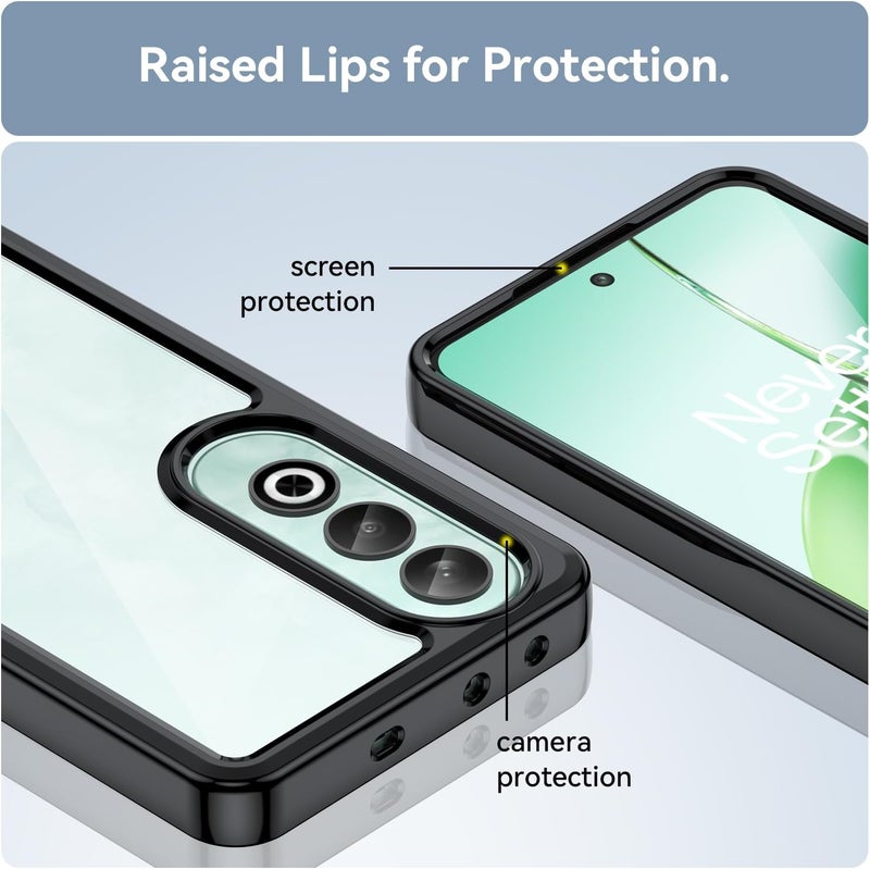 Mingwei Case For Oneplus Nord Ce4 Lite 5G Clear Soft Tpu Shock Absorption Slim Lightweight Shockproof Cover Hybrid Protective Case Black, Nord Ce4 Lite - Image 5