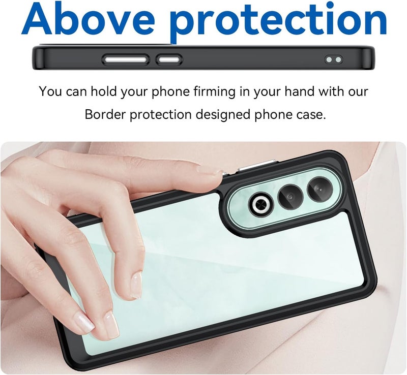 Mingwei Case For Oneplus Nord Ce4 Lite 5G Clear Soft Tpu Shock Absorption Slim Lightweight Shockproof Cover Hybrid Protective Case Black, Nord Ce4 Lite - Image 4