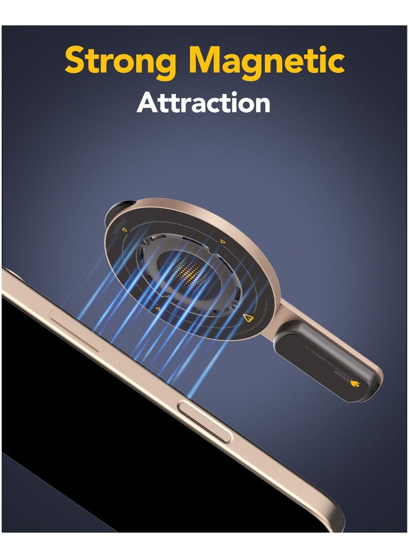 Remson MagiSnap Double-Sided Magnetic Decompression Ring Holder and Stand Kickstand Phone Grip Compatible for iPhone 16 15 14 13 12 Series (Desert Titanium) - Image 3