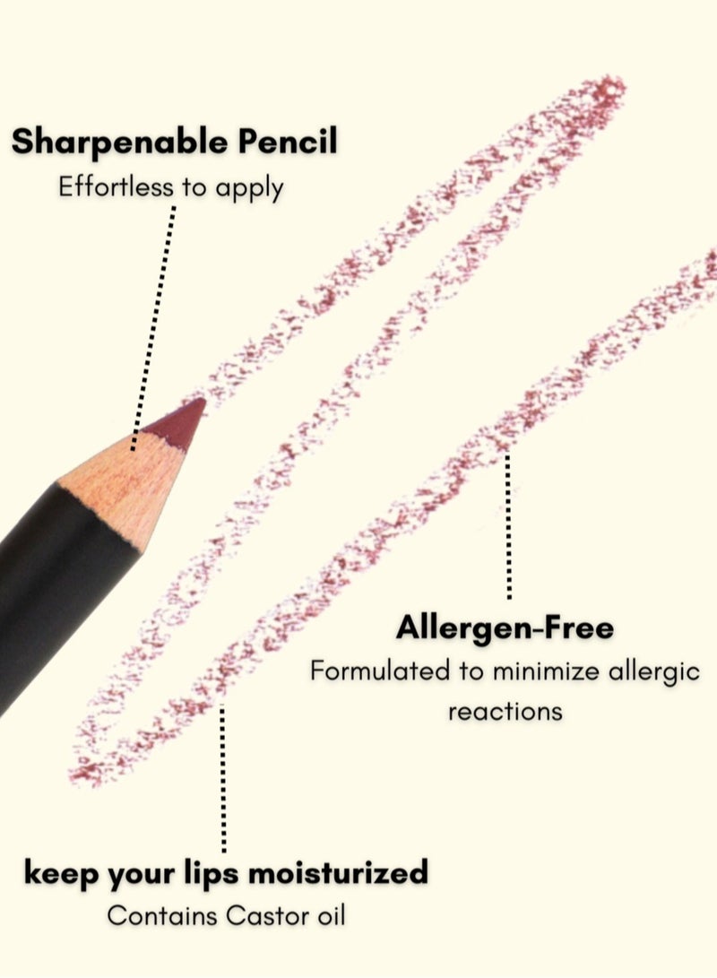 غلور  قلم تحديد الشفاه غلور إندليس تشارم ألتيميت بريسيجن - نباتي، خالي من مسببات الحساسية، تحديد الشفاه طويل الأمد - كريميسي + هير يو جو - Image 3