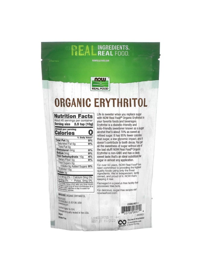 now Real Food, Organic Erythritol, 1 lb (454 g) - Image 2