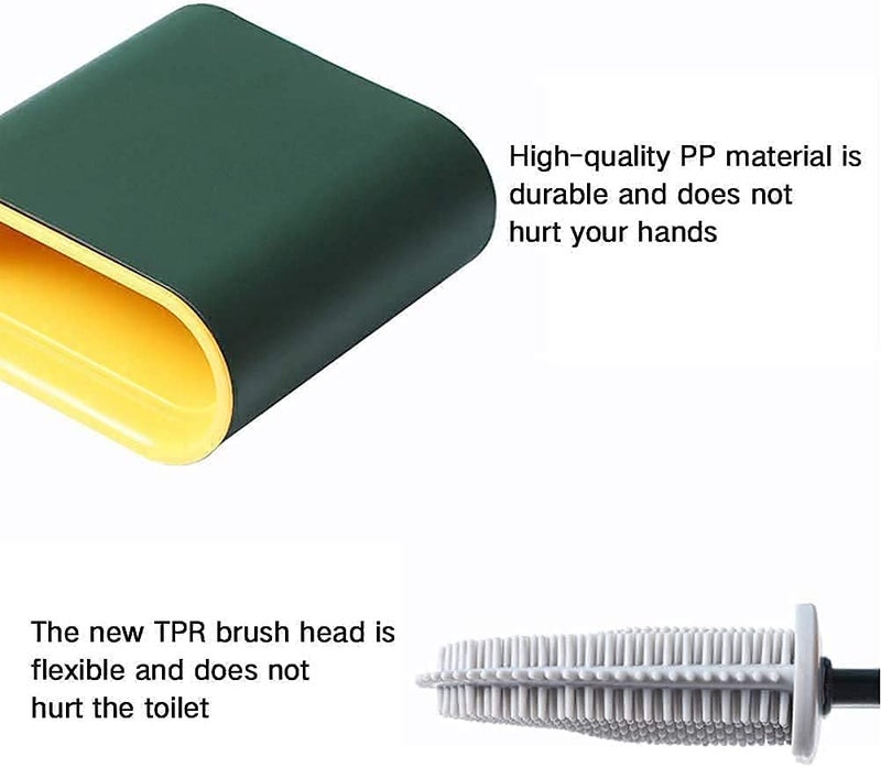 KESRINPLUS Toilet Brush and Holder Set for Bathroom, Flexible Toilet Cleaning Bowl Brush Head with Silicone Bristles, Compact Size for Storage and Organization (Multicolor) - Image 4