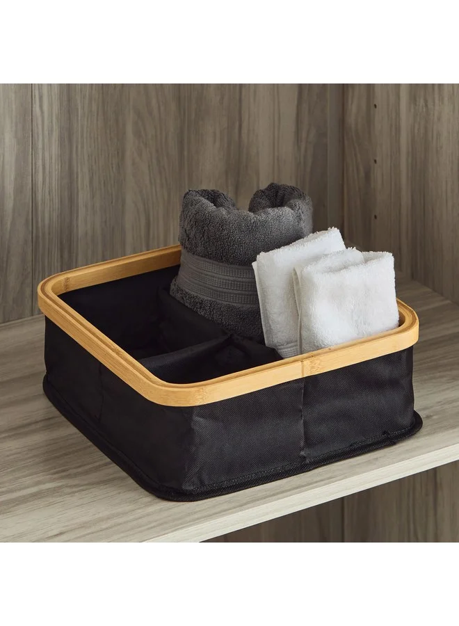Home Box Oxford Fabric Wardrobe Organiser with 4 Compartments 30.5 x 9.5 x 30.5 cm