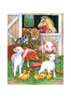 Bits and Pieces Bits and Pieces  200 Piece Large Piece Family Jigsaw Puzzle for Adults  Kids  15 x 19  Barnyard Buddies  200 pc Farm Animals Sheep Pigs Horses Jigsaw by Lorraine Ryan  - Image 1