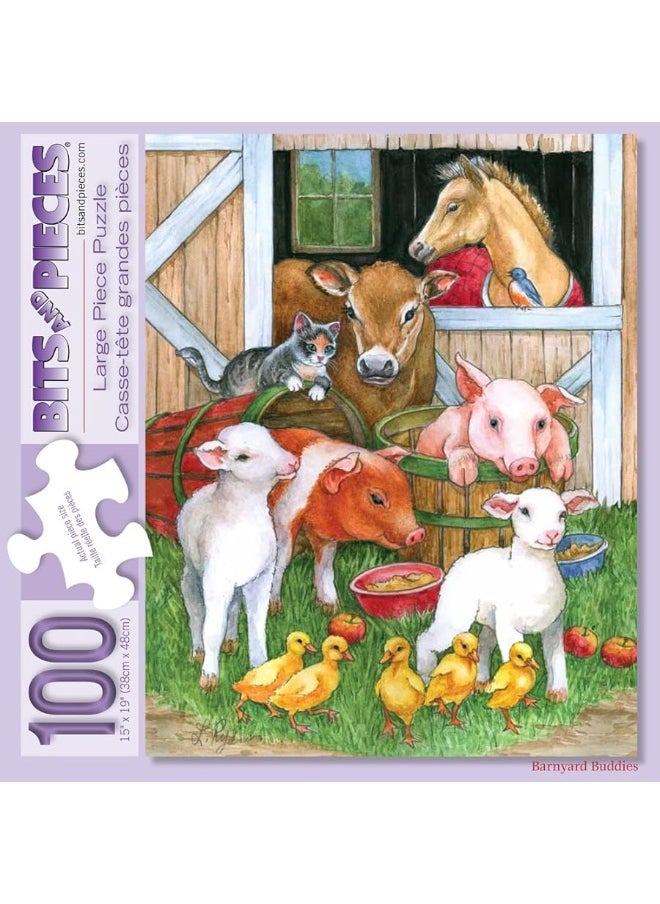 Bits and Pieces Bits and Pieces  200 Piece Large Piece Family Jigsaw Puzzle for Adults  Kids  15 x 19  Barnyard Buddies  200 pc Farm Animals Sheep Pigs Horses Jigsaw by Lorraine Ryan  - Image 5