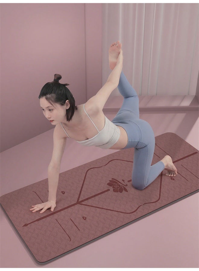 HOMESTAR Yoga Mat Alignment Lines with Carrying Bag,  Anti-Slip Exercise Mat, Fitness Mat for Pilates for Women, Men, Beginners - Image 2