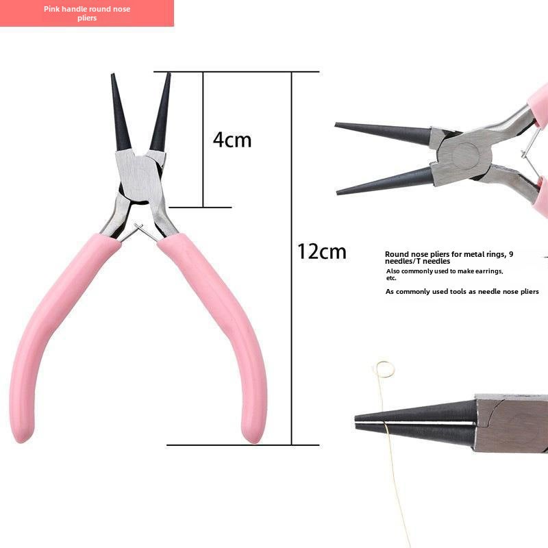 Pink Jewelry Pliers Multi-Function Round Nose Beading Tool Double round pliers with powder handle 