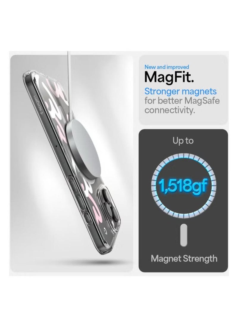 Spigen Ultra Hybrid MagFit for iPhone 16 Pro Case Cover with MagSafe (2024) Hearts White Pink - Image 5