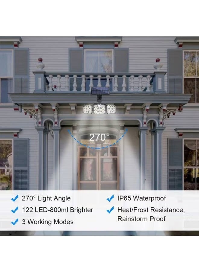 Bukela LED Solar Light,Flood Light,138 LED Solar Light Outside with Motion Detector Ip65 Waterproof 270 Lighting Angle Solar Wall Light for Garden - Image 2