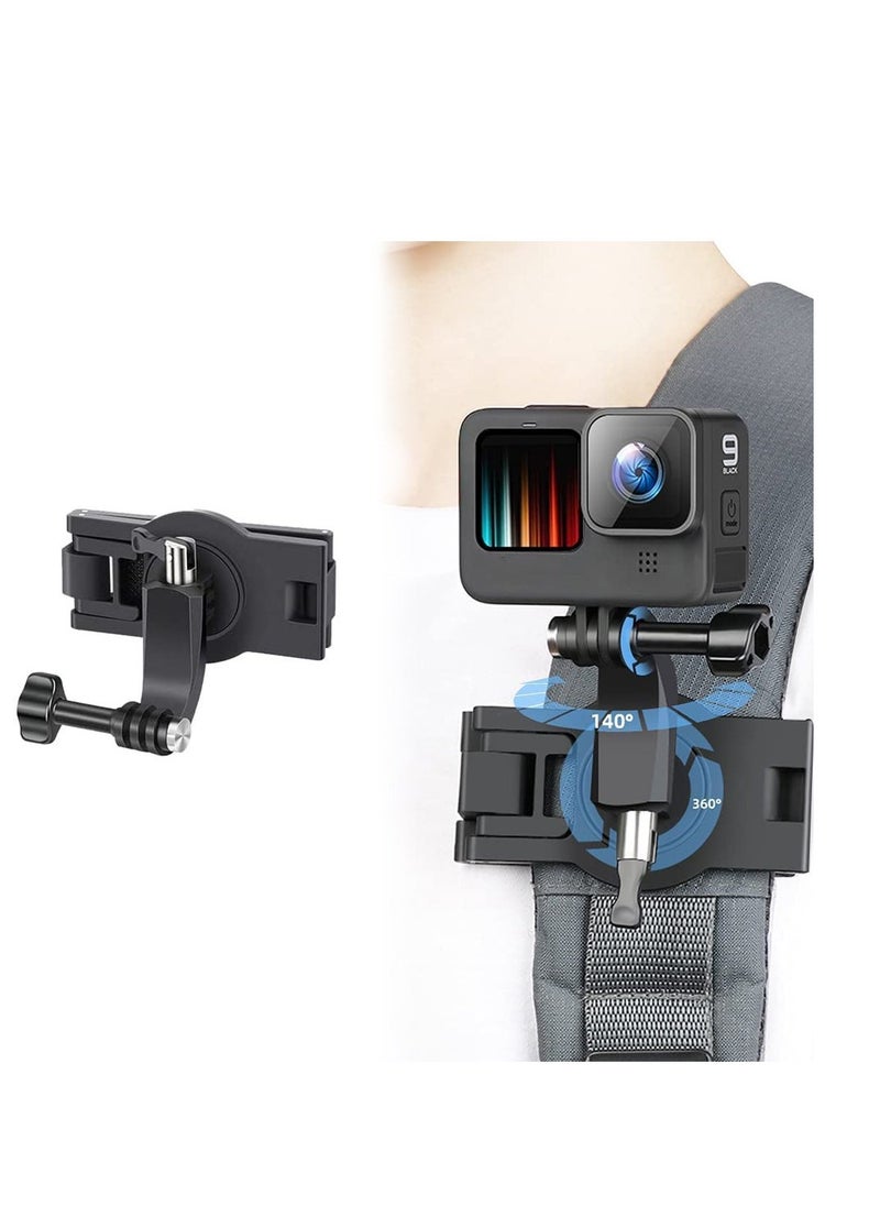 Generic - Professional Mount for Backpack Strap Adjustable Camera Shoulder Mount Compatible for GoPro Hero 9 8 7 6 5 4 Black Session Insta 360 One R DJI Osmo Action and Most Action Camera - Image 1