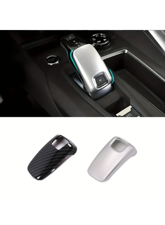 Silvery ABS Gear Shift Knob Carbon Fiber Cover Stickers For Peugeot 3008 GT 2017 2020 Citroen C5 Aircross 2018 2024 - Image 2