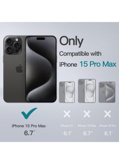 CaseNeo Kickstand Case for iPhone 15 Pro Max 6.7-Inch Compatible with MagSafe, Built-in Adjustable Camera Stand, Translucent Matte Magnetic Back Slim Shockproof Phone Cover (Black Titanium)  - Image 2