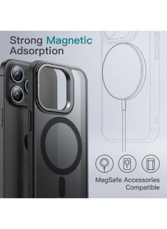 CaseNeo Kickstand Case for iPhone 15 Pro Max 6.7-Inch Compatible with MagSafe, Built-in Adjustable Camera Stand, Translucent Matte Magnetic Back Slim Shockproof Phone Cover (Black Titanium)  - Image 4