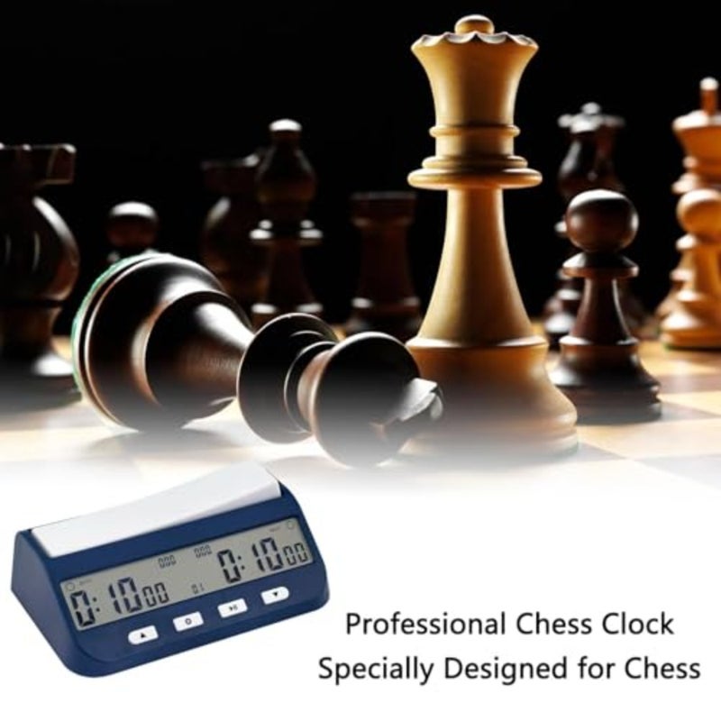 Digital Chess Clock Timer for Board Games, 5-in-1 Multifunction Timer, Portable, Adjustable Alarm, Blue - Image 4