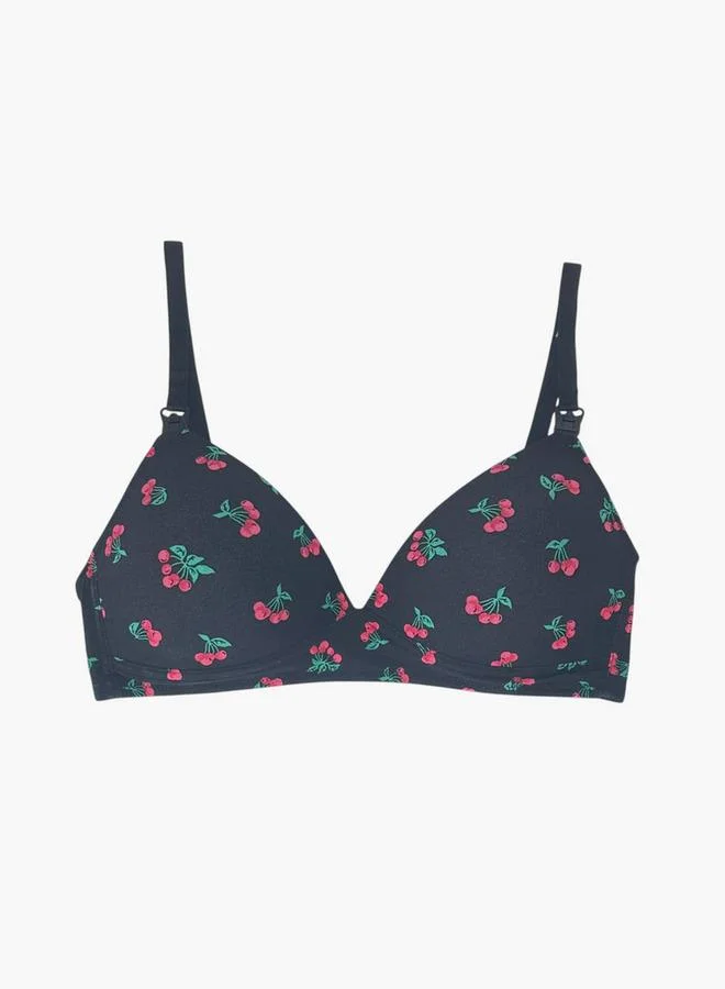 Aadaraya Aadaraya Printed Balconette Bra with Adjustable Straps