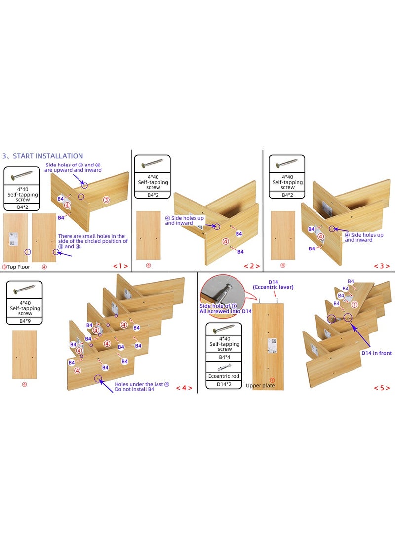 DubaiGallery رف كتب مكون من 8 طبقات مع درج، رفوف كتب خشبية، رفوف منظمة لغرفة المعيشة وغرفة النوم والمكتب المنزلي ورف تخزين - Image 4