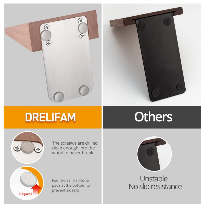 Drelifam Wood Handmade Heavy Duty Bookends For Shelves Decorative Book Ends To Hold Books For Office - Image 2