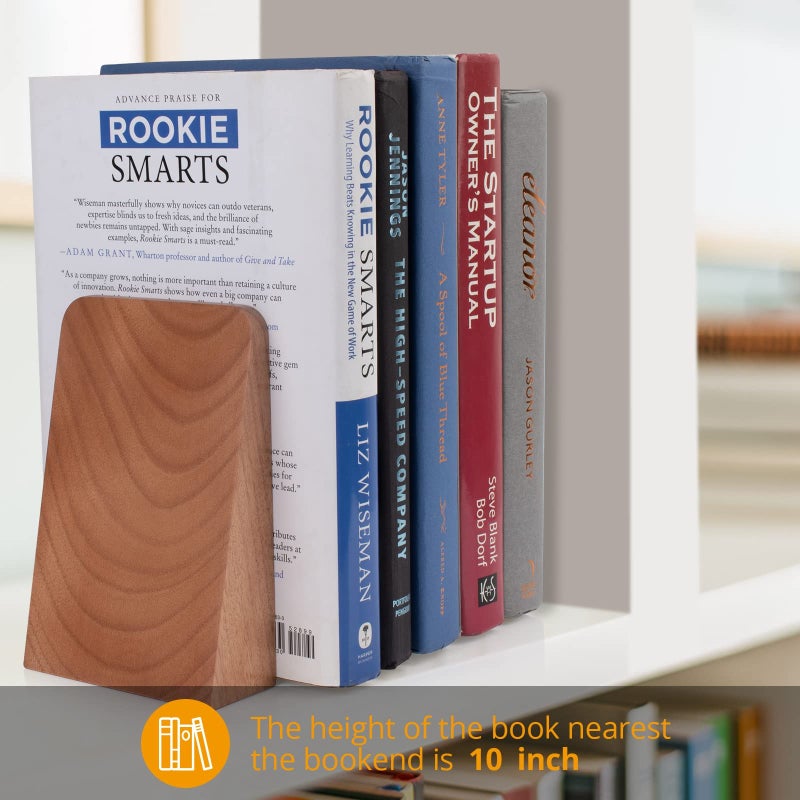 Drelifam Wood Handmade Heavy Duty Bookends For Shelves Decorative Book Ends To Hold Books For Office - Image 5